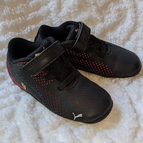 Puma x Ferrari Toddler Black/Red Mesh Sneakers – Size US 8C - Picture 2 of 8